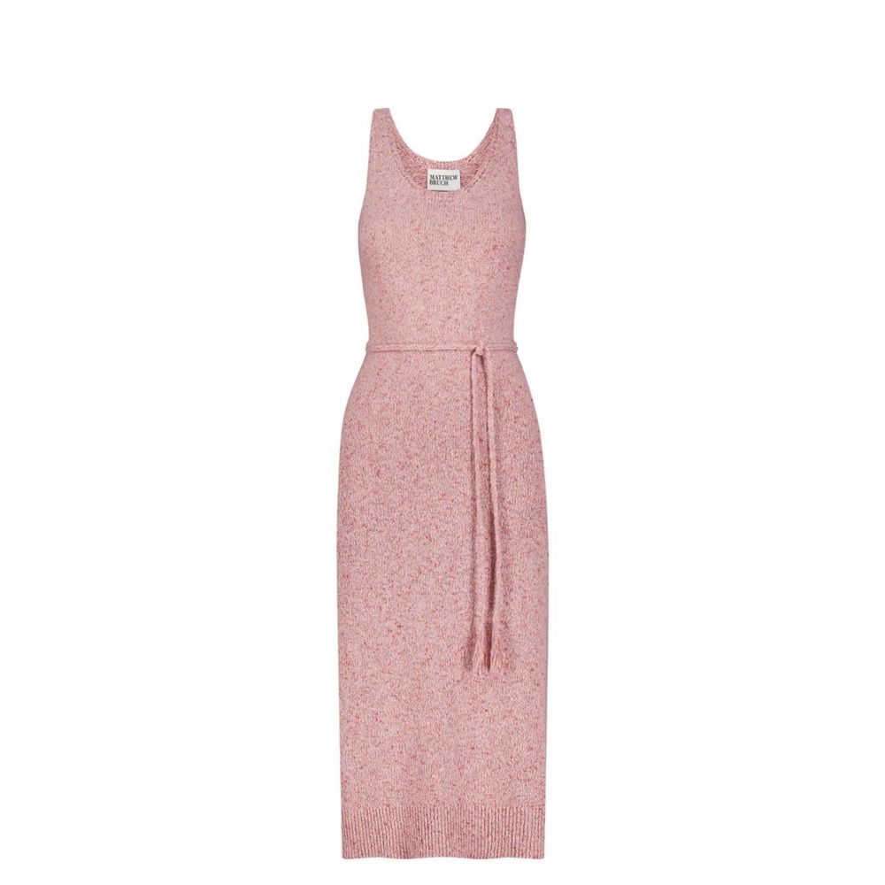 Chic Pink Midi Dress with Belt